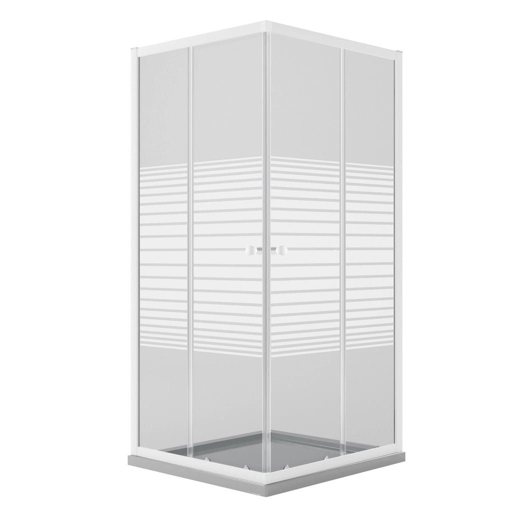 Box Doccia Bianco Rettangolare 75x90 CM H185 Vetro Serigrafato mod. Blanc
