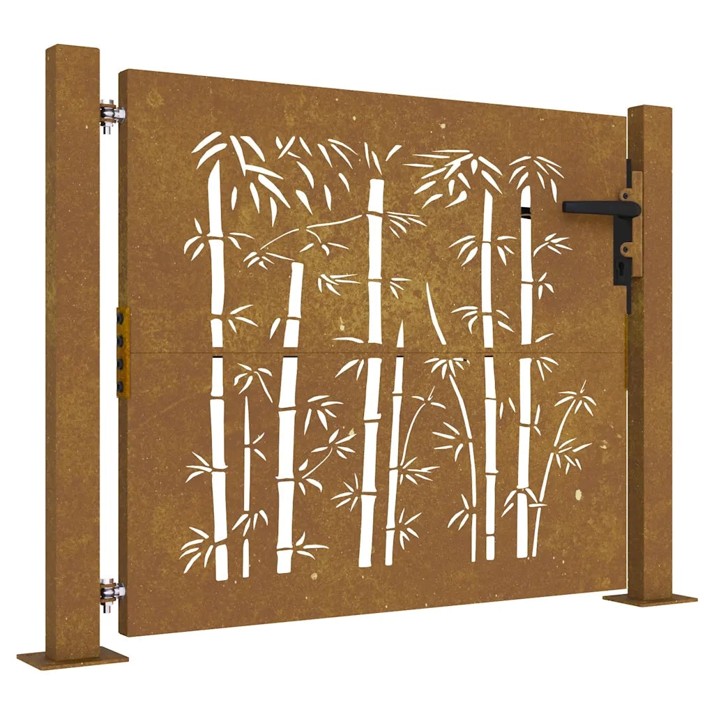 Cancello da Giardino 105x80 cm in Acciaio Corten Design BambÃ¹