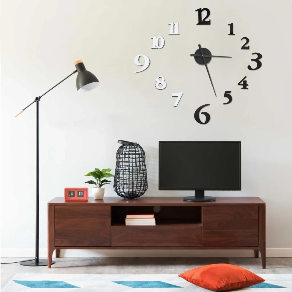 Orologio da Parete 3D Design Moderno Nero e Bianco 100 cm XXL 325150
