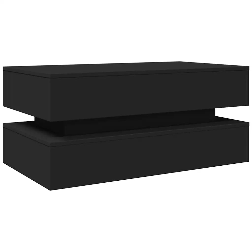 Tavolino da Soggiorno-Tavolino da Salotto con Luci LED Nero 90x50x40 cm 295101