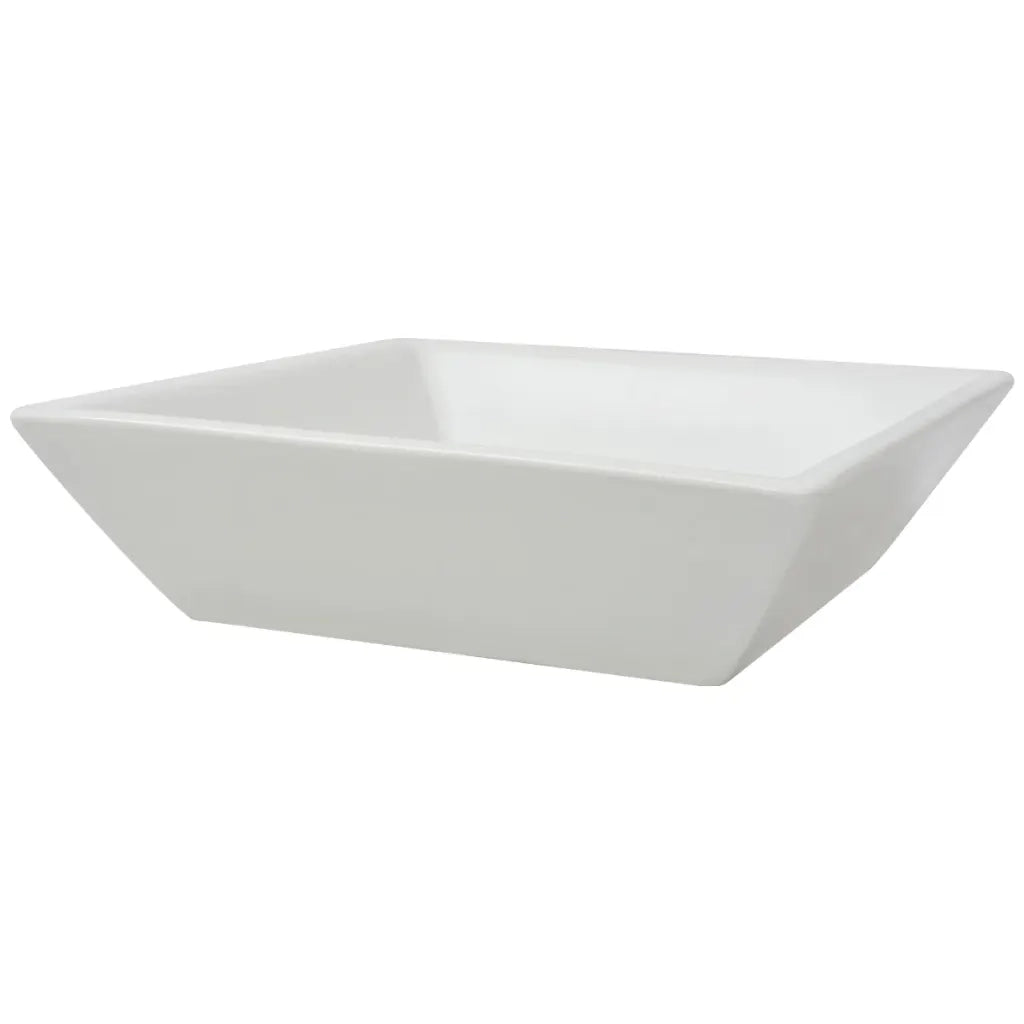 Lavandino-Lavello Quadrato in Ceramica Bianca 41,5x41,5x12 cm