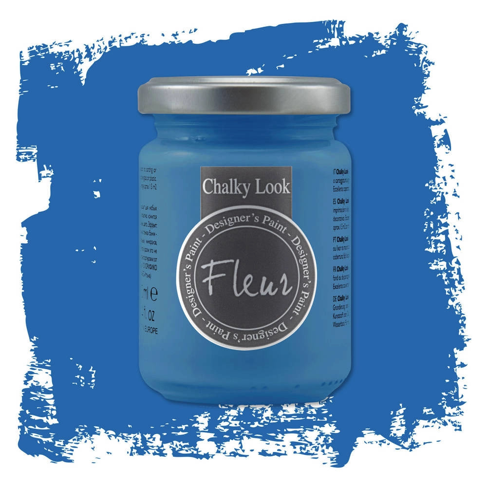 Fleur Pittura Chalky Look Colore Opaco Gessoso Shabby Legno Metallo Pareti Pelle Colore: Copenhagen Blue, Formato: 330 ml