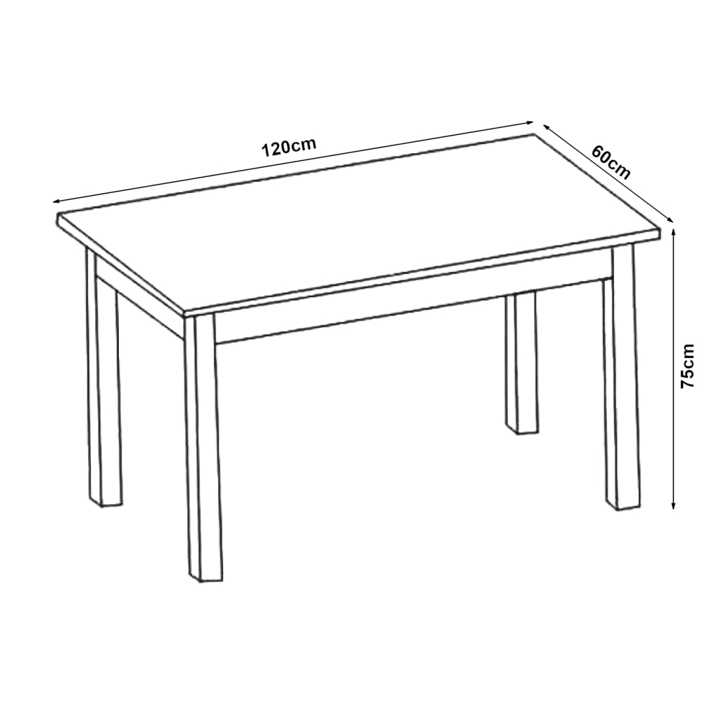 Tavolo da Pranzo Den Haag 120 x 60 cm Effetto Noce / Nero [en.casa]