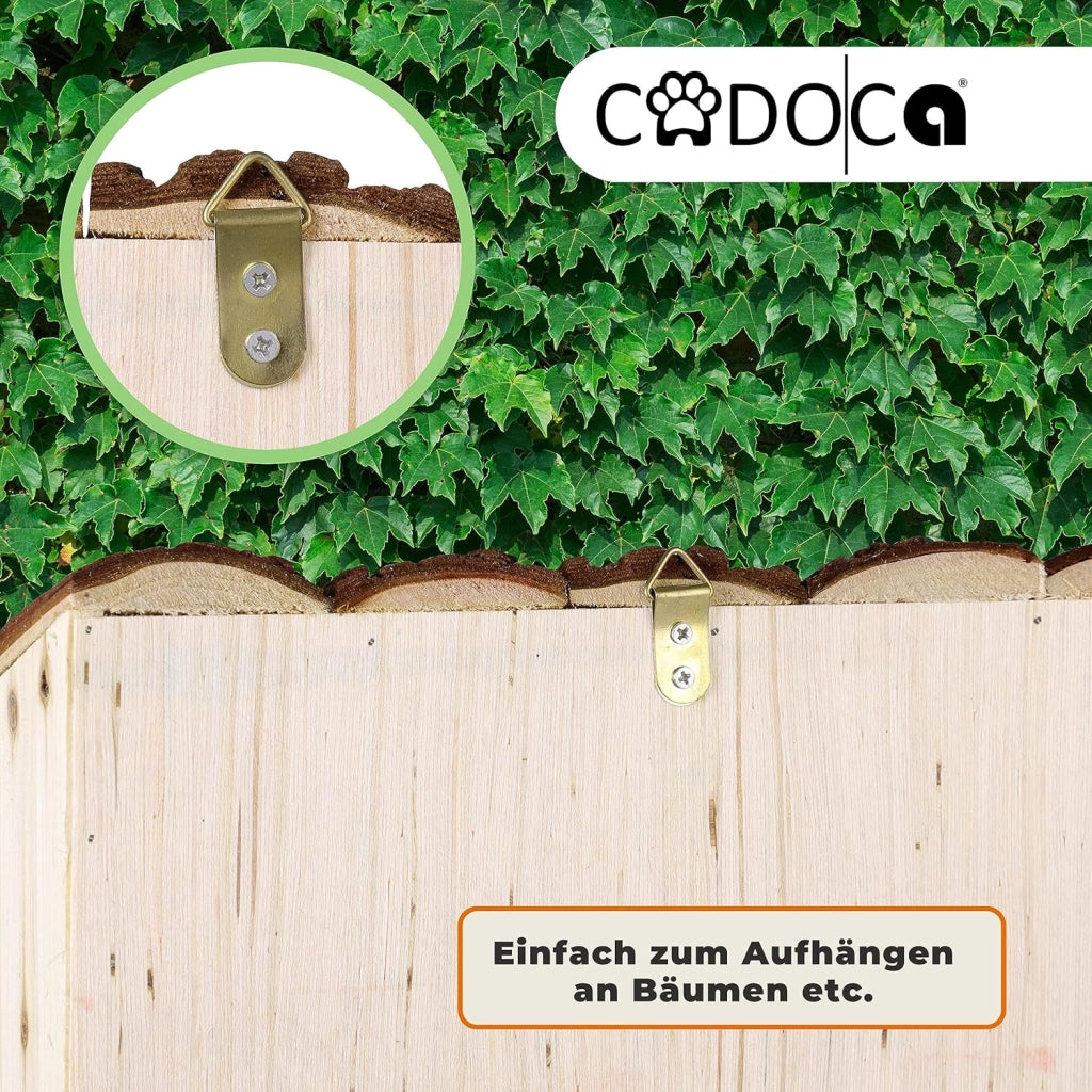 Cadoca Cassetta per insetti in legno 31x31 nidificazione hotel insetti refugio api coccinelle api vespe griglia metalica