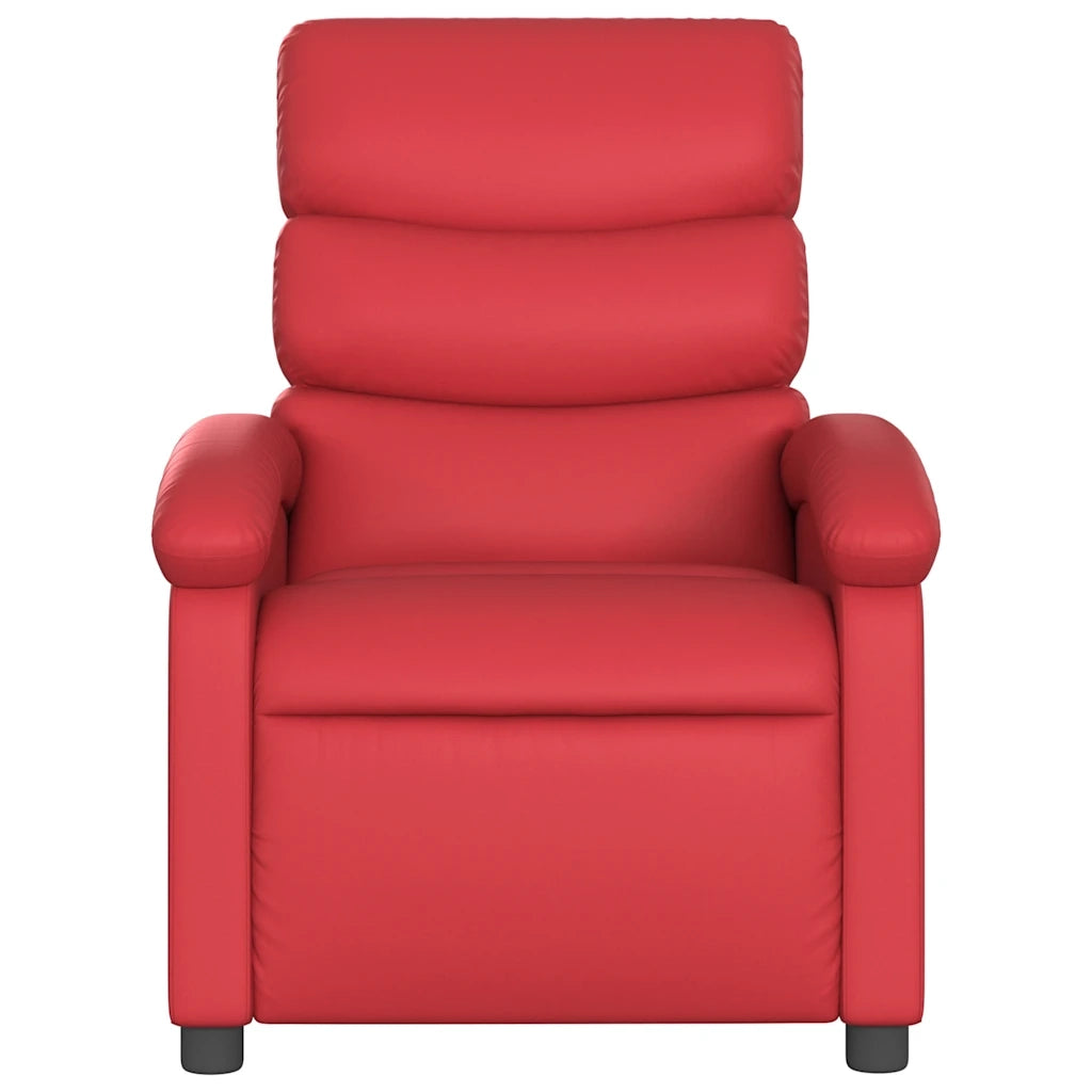 Divano Sedia-Poltrona Massaggio Elettrica Reclinabile Rosso Similpelle 562156