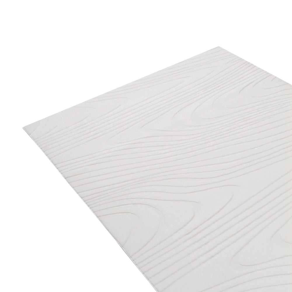 Tappeto da corridoio in pelliccia sintetica di coniglio bianco sporco in poliestere, 260 x 230 cm, morbido, a pelo lungo, motivo geometrico