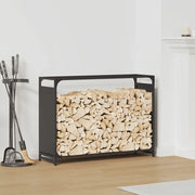 Rastrelliera per Legna da Ardere Nera 90x28x65 cm 864203