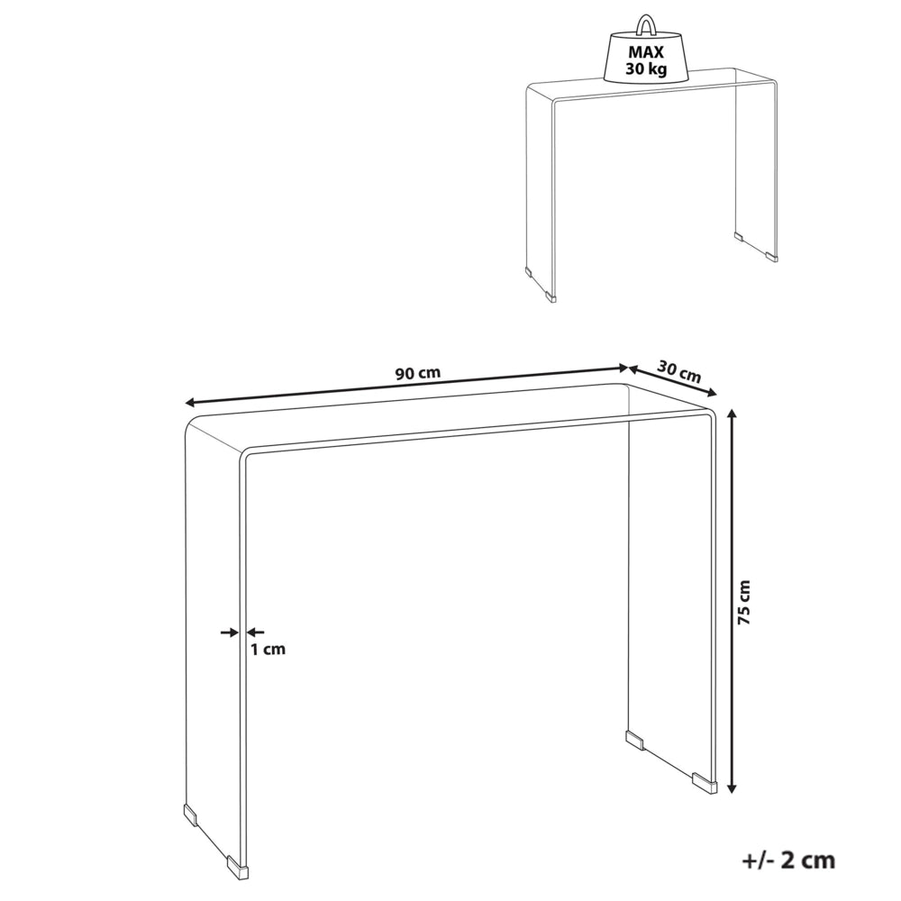 Tavolino consolle in vetro temperato marrone stile Minimalista