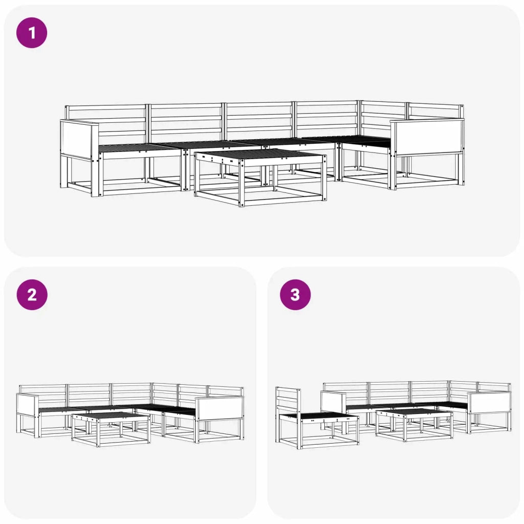 Set di divani da esterno 6 pcs Naturale 3382587