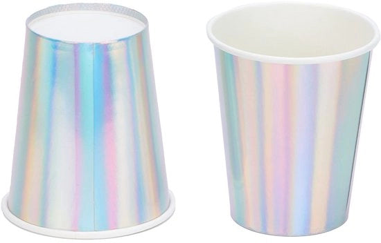 Bicchieri di Carta 20 Stuks - Semplici da Buttare - Colorati - Adatti per Feste - Bevande Calde/Fredde - 8,3 x 7,3 cm - Decorazione Elegante - Bicchieri da Festa