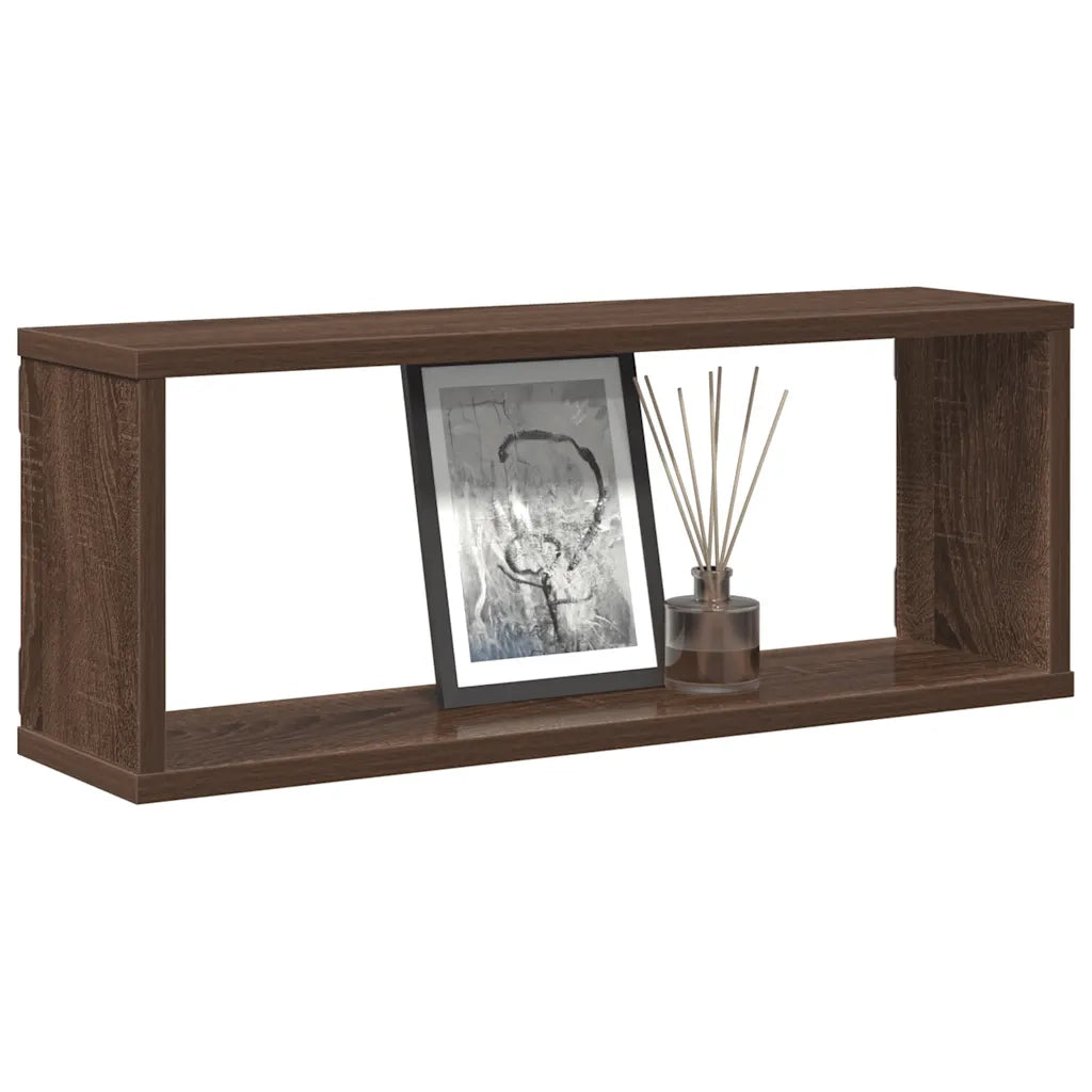 Mensole Cubo Muro 4pz Rovere Marrone 60x15x23 Legno Multistrato cod mxl 33062
