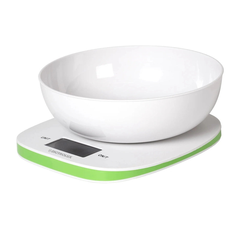 Trade Shop - Bilancia Da Cucina Digitale Portata 5kg Con Ciotola Rimovibile Display Lcd Retroilluminato -