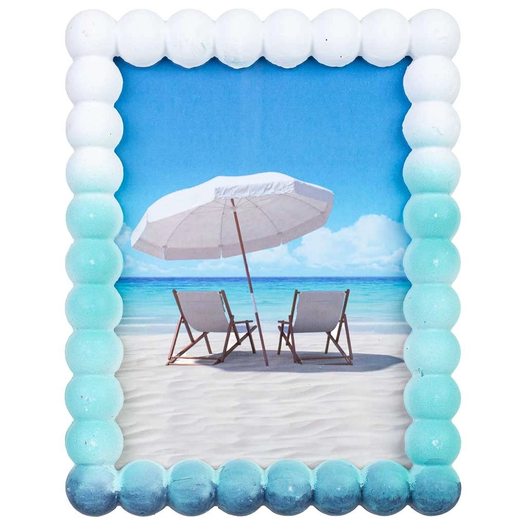 Cornice portafoto in legno blu, 11x14 cm, 16x2x21h cm