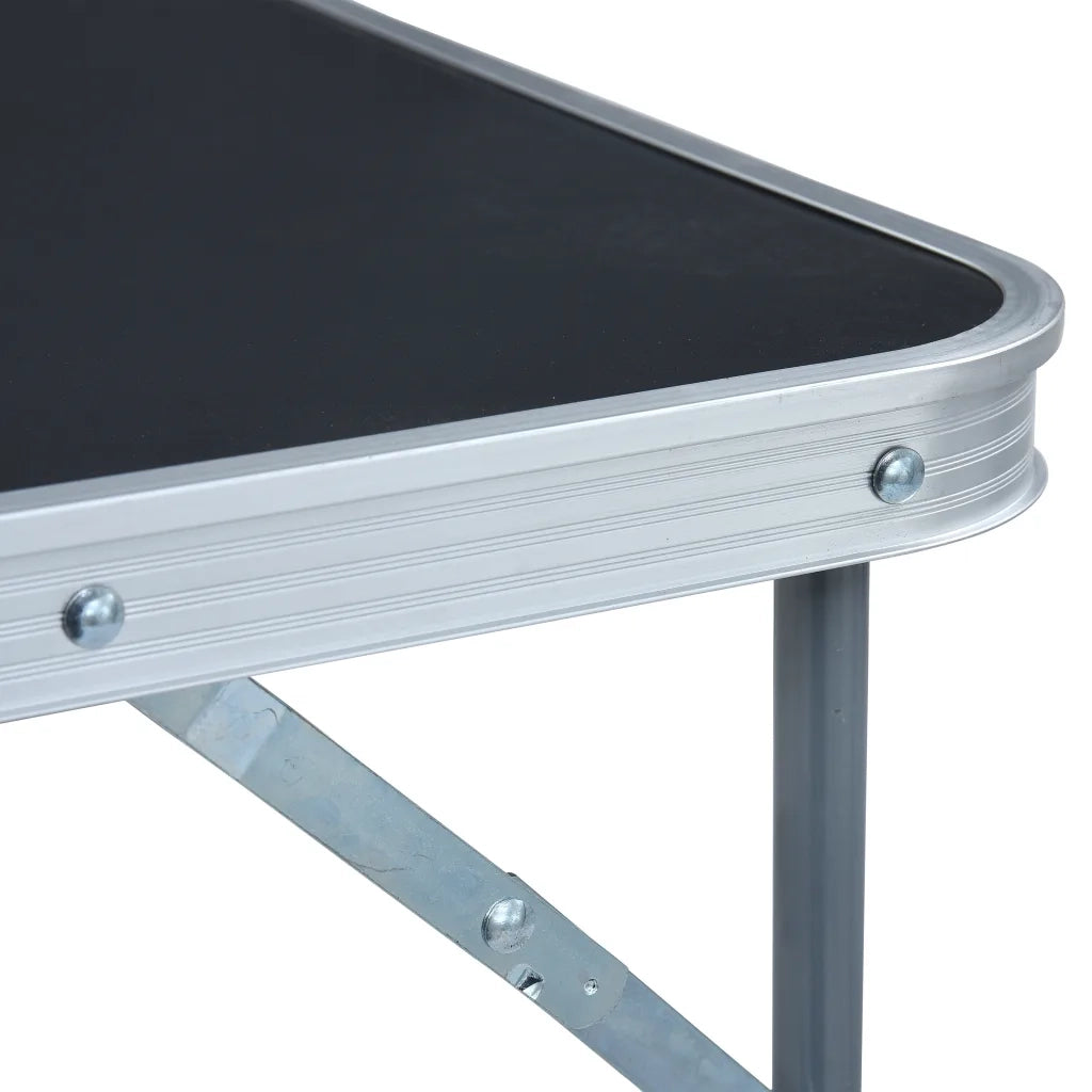 Tavolo da Campeggio Pieghevole Telaio in Metallo 80x60cm Grigio CFW8501039