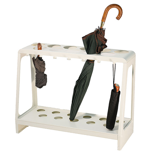 Portaombrelli Design Moderno Rettangolare Capienza 17 Ombrelli in Acciaio Bianco