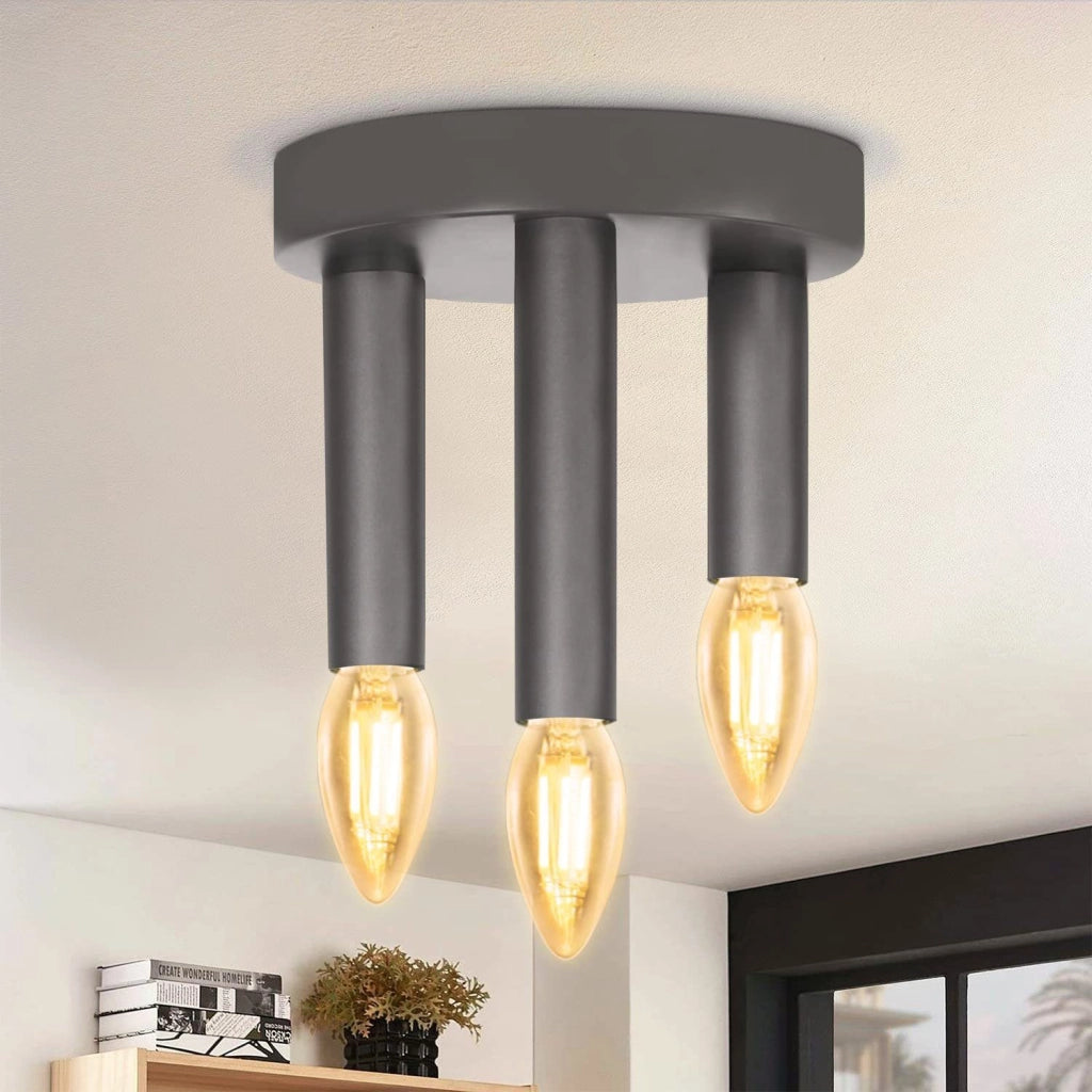 ZMH Lampada da soffitto in metallo bianco E14 retrò industriale per cucina e sala da pranzo