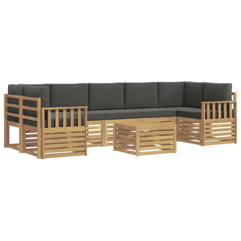 Set di divani da esterno 8 pcs Bianco e Antracite Poliestere