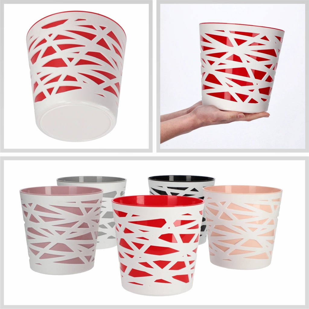 KADAX - Inserto in plastica per vaso di fiori e piante, 19 cm, rosso