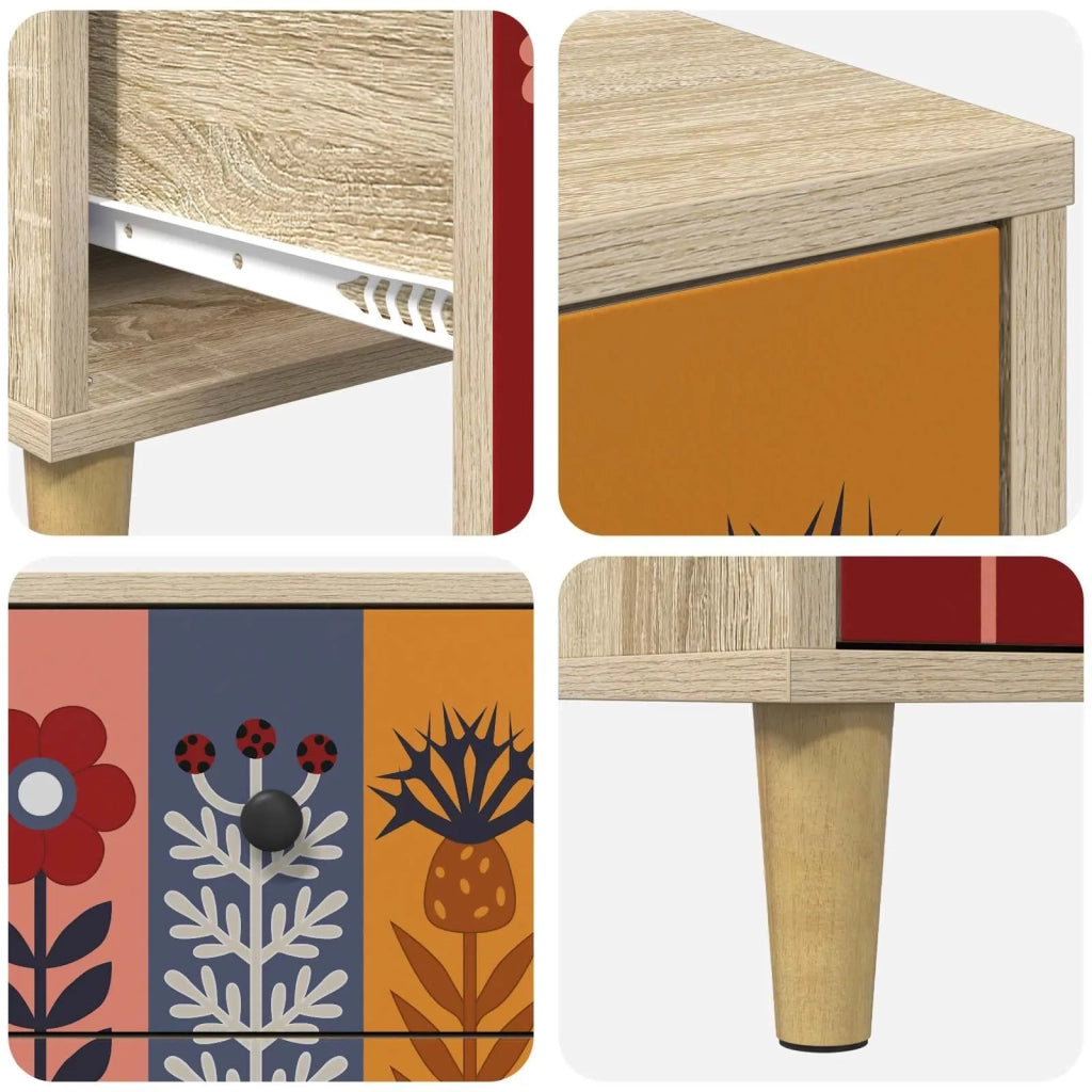 Armadio da Notte ESSEN 2 pz Rovere Sonoma 36 x 33 x 60 cm 8007296