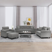 Set Divani 4 pz con Cuscini Grigio Scuro in Tessuto Microfibra 3202310