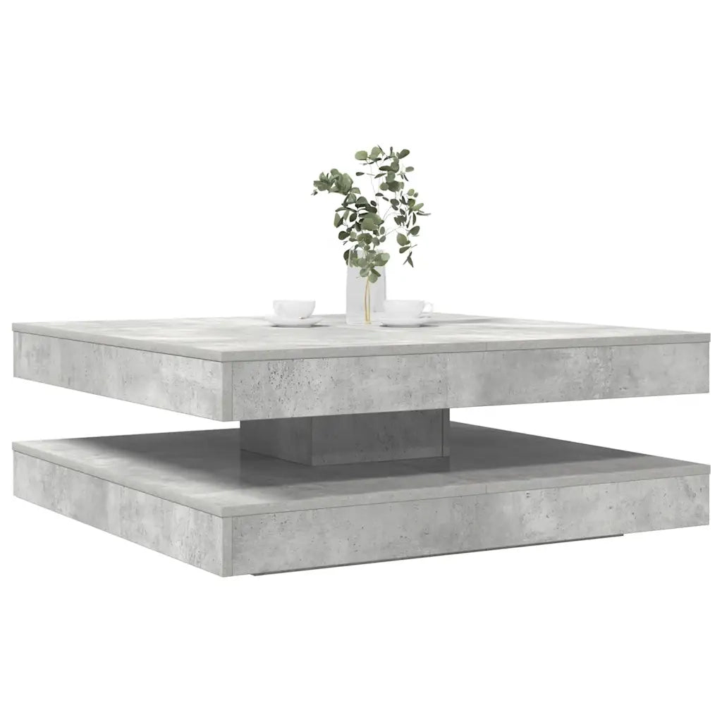 Tavolino da CaffÃ¨ Girevole a 360 Gradi Grigio 90x90x34,5 cm
