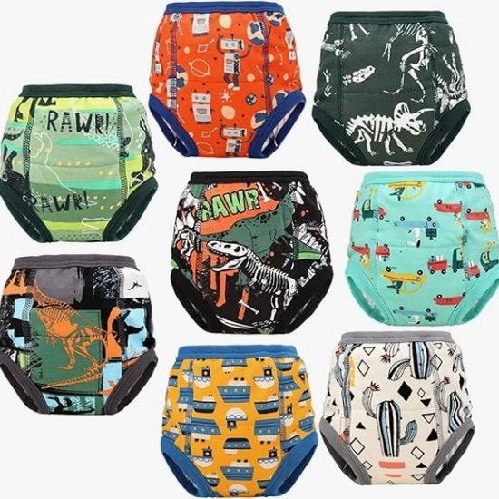 Set di 8 pantaloni di allenamento, addestramento alla igiene, pantaloni di allenamento, allenamento all'igiene, pantaloni di allenamento, addestramento al bagno, 3 anni