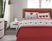 Completo Letto in Flanella Calda e Morbida Anti Pilling - Set Flanellato 3 Misure parure con Federe - Scoiattolo rosso - 2 Piazze
