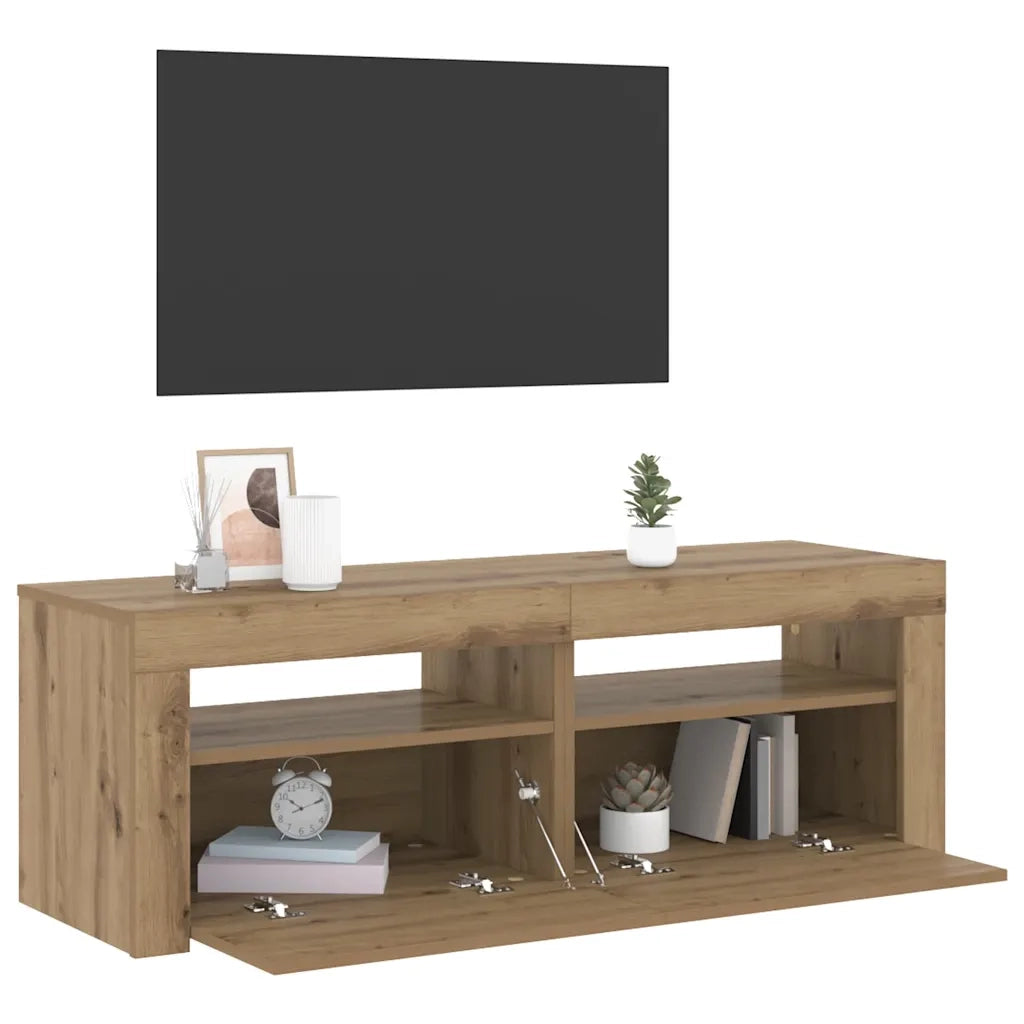 Mobile Porta TV con LED Artigianale 120x35x40 cm Multistrato