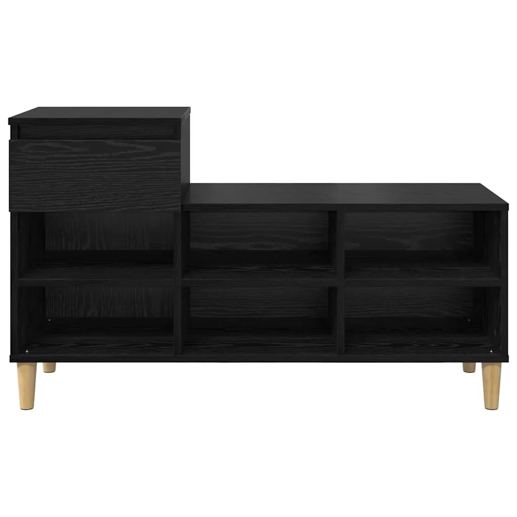 Mobile per scarpe con cassetto-Scarpiera Rovere Nero 102 x 36 x 60 cm 271928