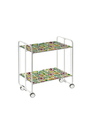 Carrello da cucina pieghevole bianco con ruote BAUHAUS 2 ripiani