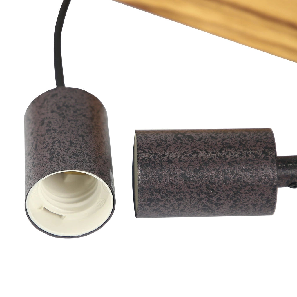 Lampada a sospensione ZMH retr¨° legno trave diametro 61 cm 3 attacchi E27 altezza regolabile potenza 25W