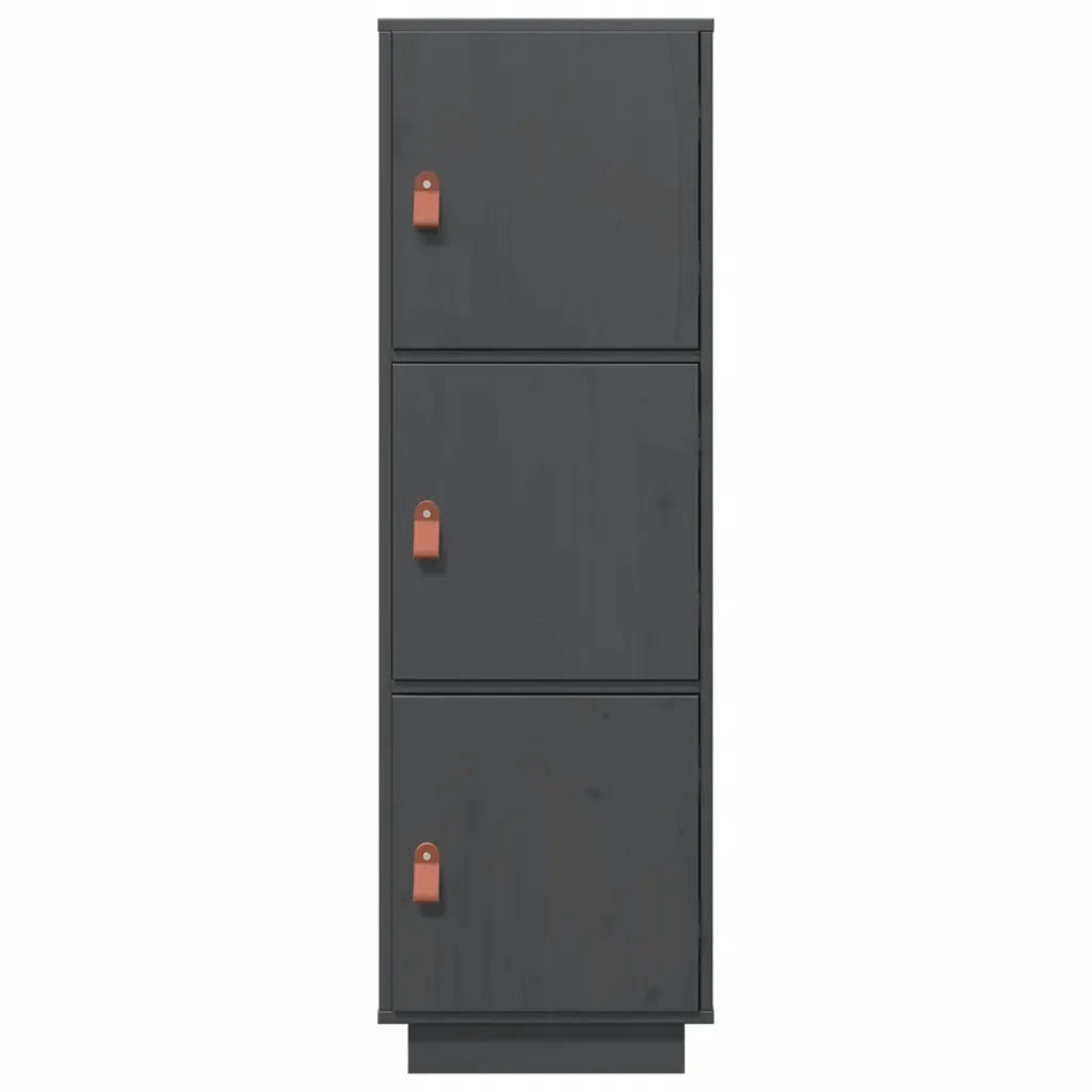 Credenza-Buffet-Armadio da cucina Grigia 34x40x108,5 cm in Legno Massello di Pino 807760