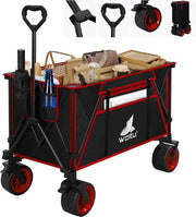 Carrello da giardino pieghevole - Carrello da trasporto - Carrello da trasporto portatile - Pneumatici per tutti i terreni, robusto, facilmente trasportabile - 106 cm x 105 cm x 54 cm aperto; 47,5 cm x 70 cm x 23 cm chiuso