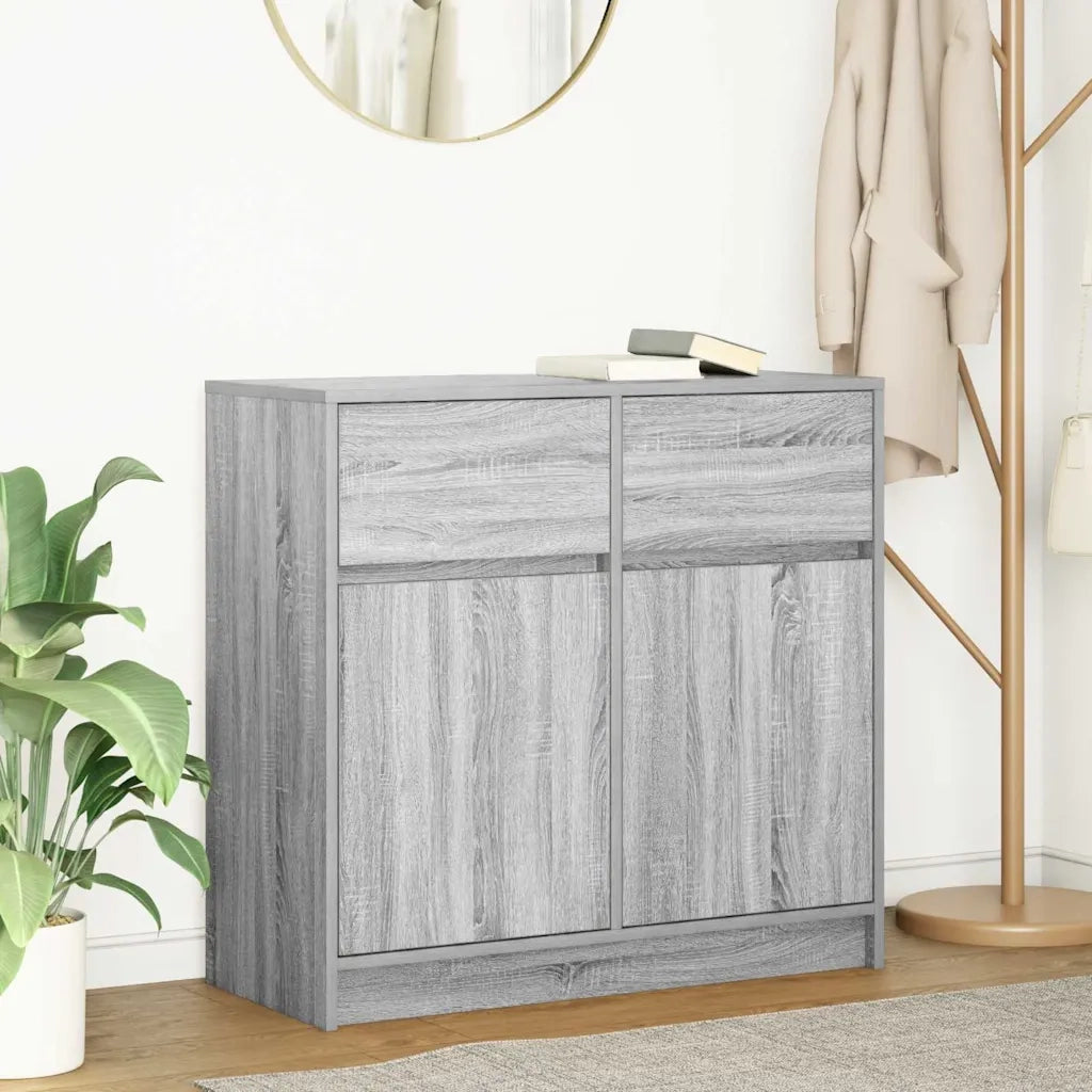 Credenza | Madia | Buffet da pranzo | Armadio da pranzo con Cassetto Grigio Sonoma 80x34x76 cm in Truciolato