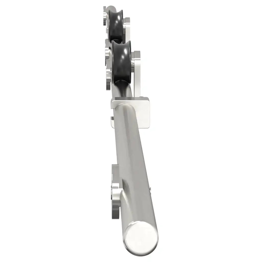 Kit Binari Porta Scorrevole 200 cm Acciaio Inossidabile Argento 4009698