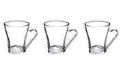 Bicchieri Tazzine Cappuccino Caffè manico in acciaio oslo 3 pezzi 22 cl