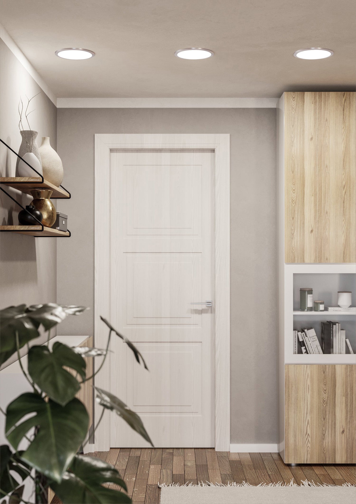 Faretto Ad Incasso Moderno Fueva Z Alluminio Nichel Satinato Led Integrato 16,5W