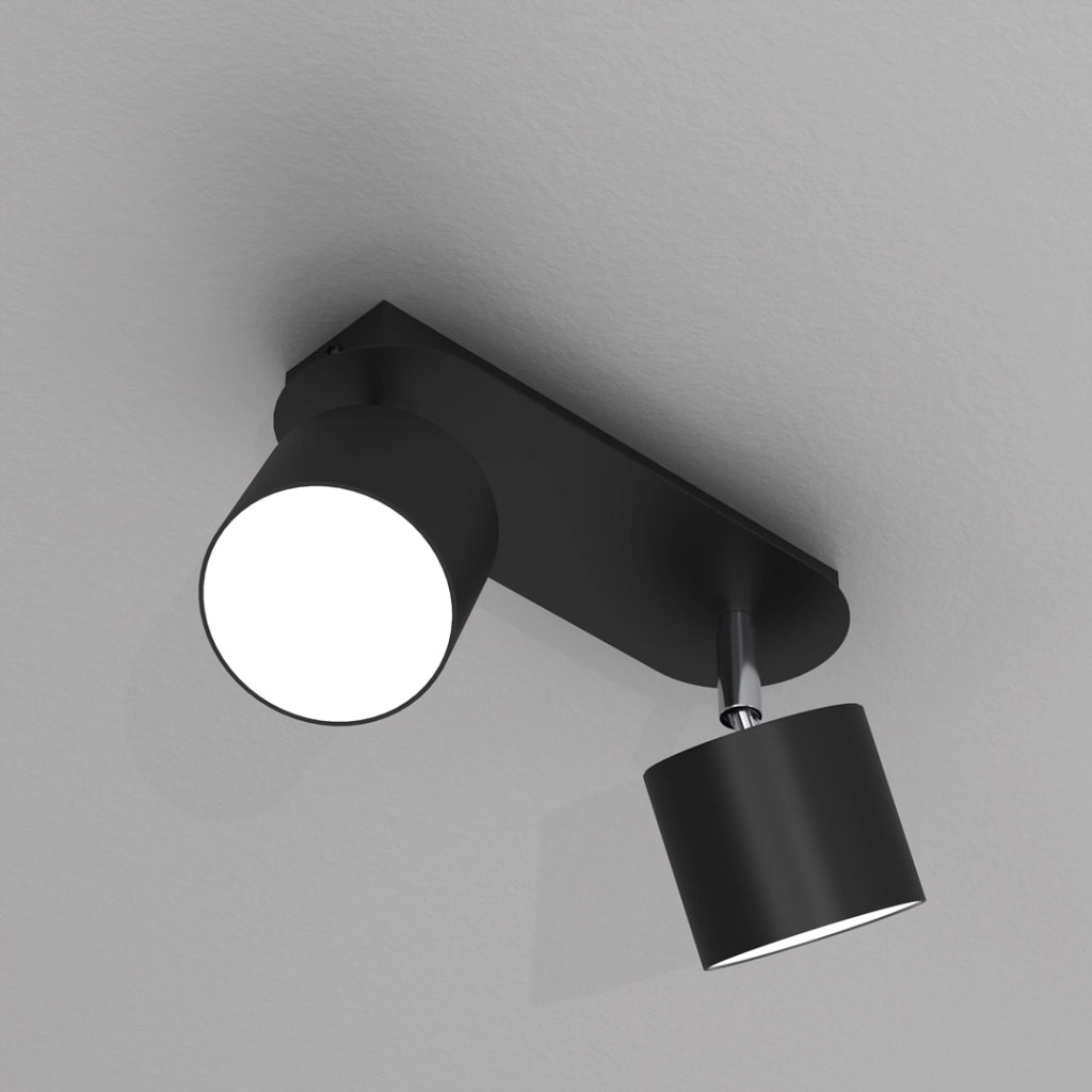 Plafoniera Dixie Milagro nera 2 luci orientabili GX53 20W