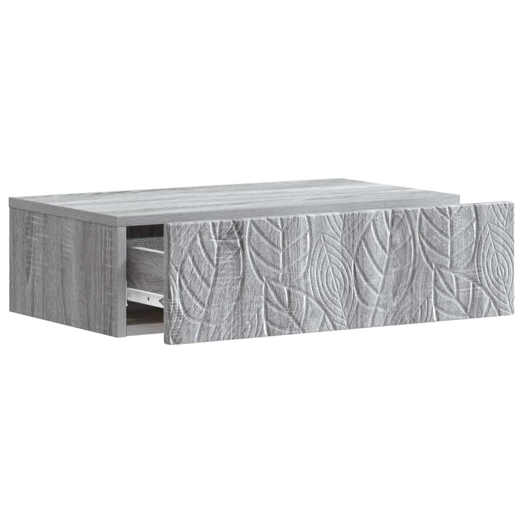 Tavolino da Parete Laterale 59 x 34,5 x 17 cm Sonoma grigio 898831