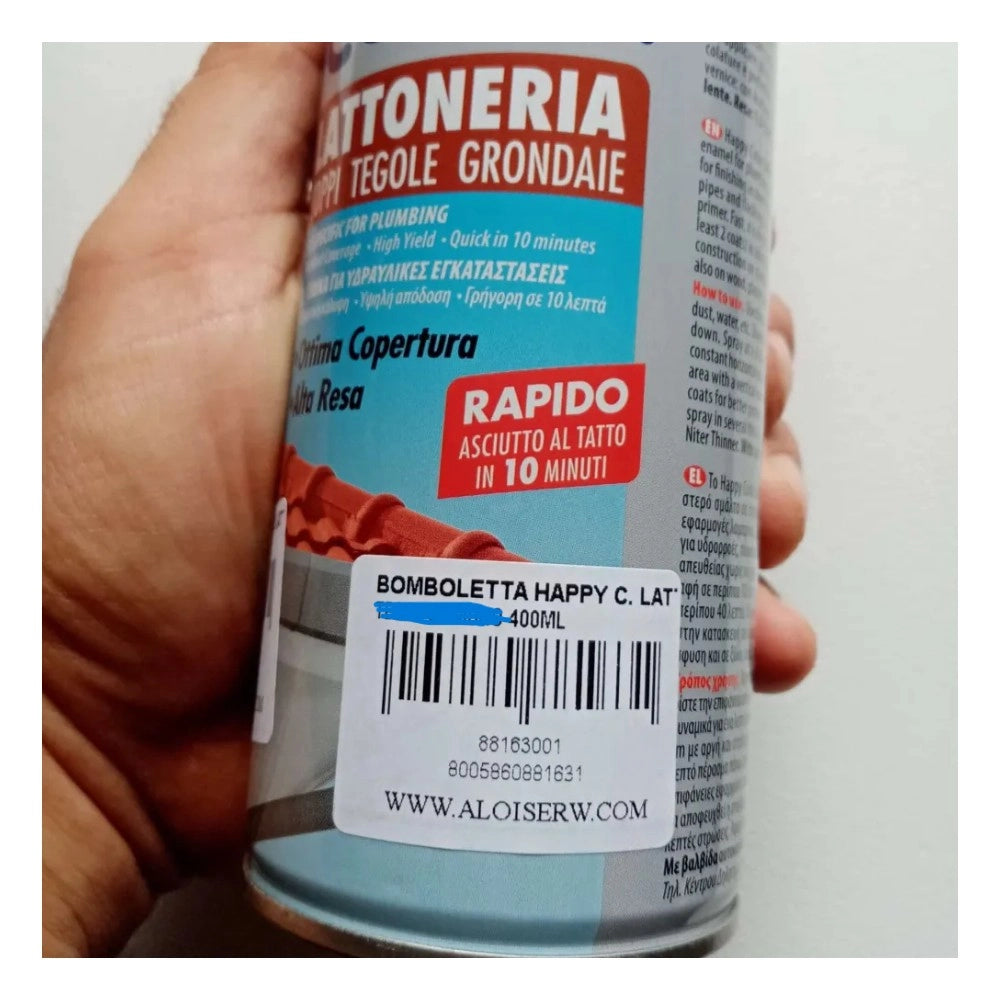 Saratoga rosso siena semilucido bomboletta vernice happy color lattoneria spray 400ml per lamiera legno ferro muro carta