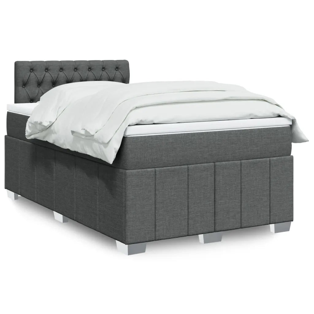 Giroletto a Molle con Materasso Grigio Scuro 120x200 cm Tessuto 3289343