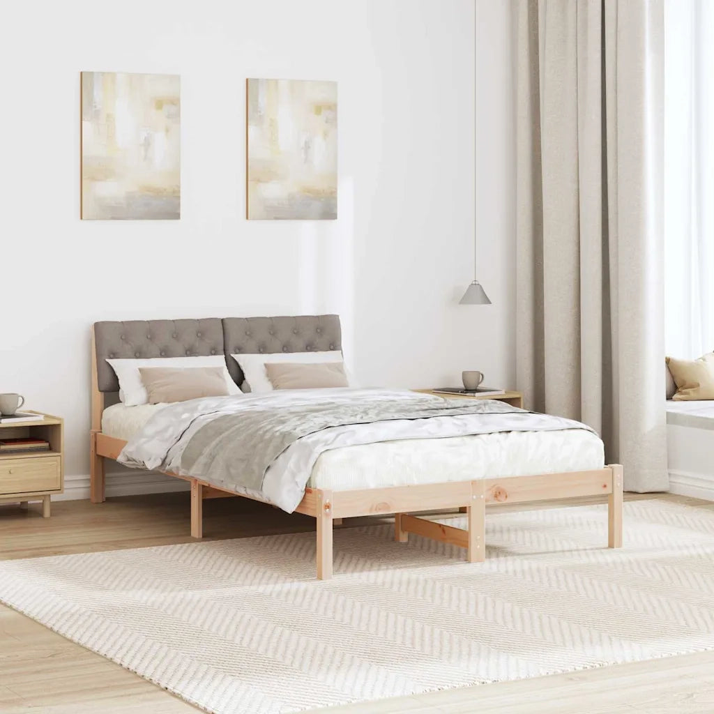 Struttura del Letto con testiera Marrone e taupe 120 x 200 cm