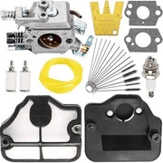 Kit di ricambio carburatore sostituisce 530071345 - Set di sincronizzazione carburatore - Filtro dell'aria - Filtro del carburante - Guaina - Compatibile con Husqvarna 36/41/136/137/141