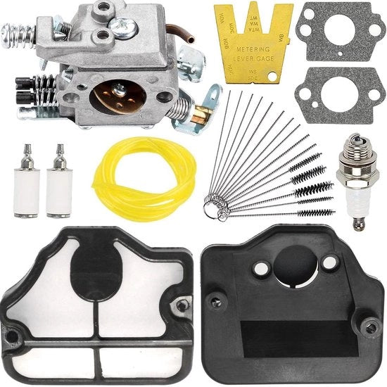Kit di ricambio carburatore sostituisce 530071345 - Set di sincronizzazione carburatore - Filtro dell'aria - Filtro del carburante - Guaina - Compatibile con Husqvarna 36/41/136/137/141