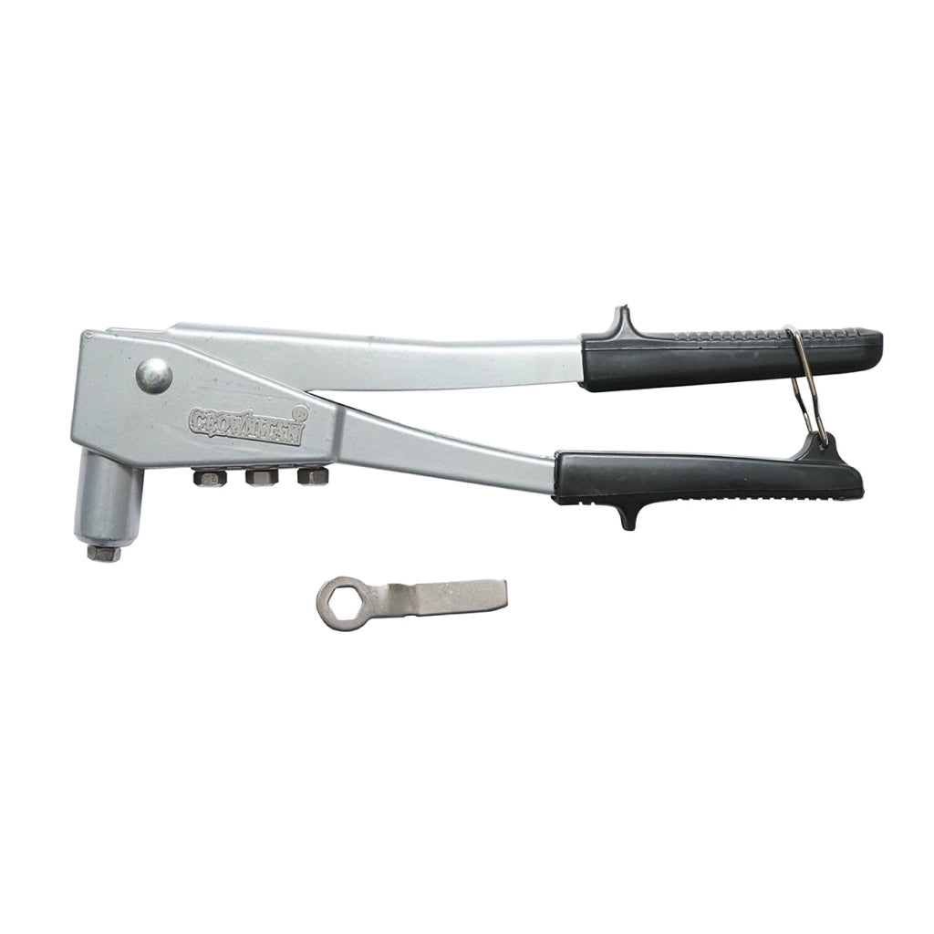 Pinza per rivetti in alluminio, lunghezza 260 mm, con 4 teste intercambiabili (2.4, 3.2, 4.0, 4.8 mm), professionale, Crownman