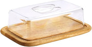 Piastra quadrata in legno di gomma - dimensioni 30 x 20 x 9 cm sostegno per formaggio