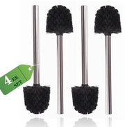 Set di 4 spazzole per il water, spazzola per il water con manico in acciaio inossidabile e testa intercambiabile, 8 cm di diametro