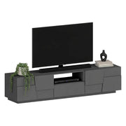 Mobile porta TV Maestrale, Credenza bassa da soggiorno con 4 ante e 1 cassetto, Base porta TV, 220x44h46 cm, Antracite