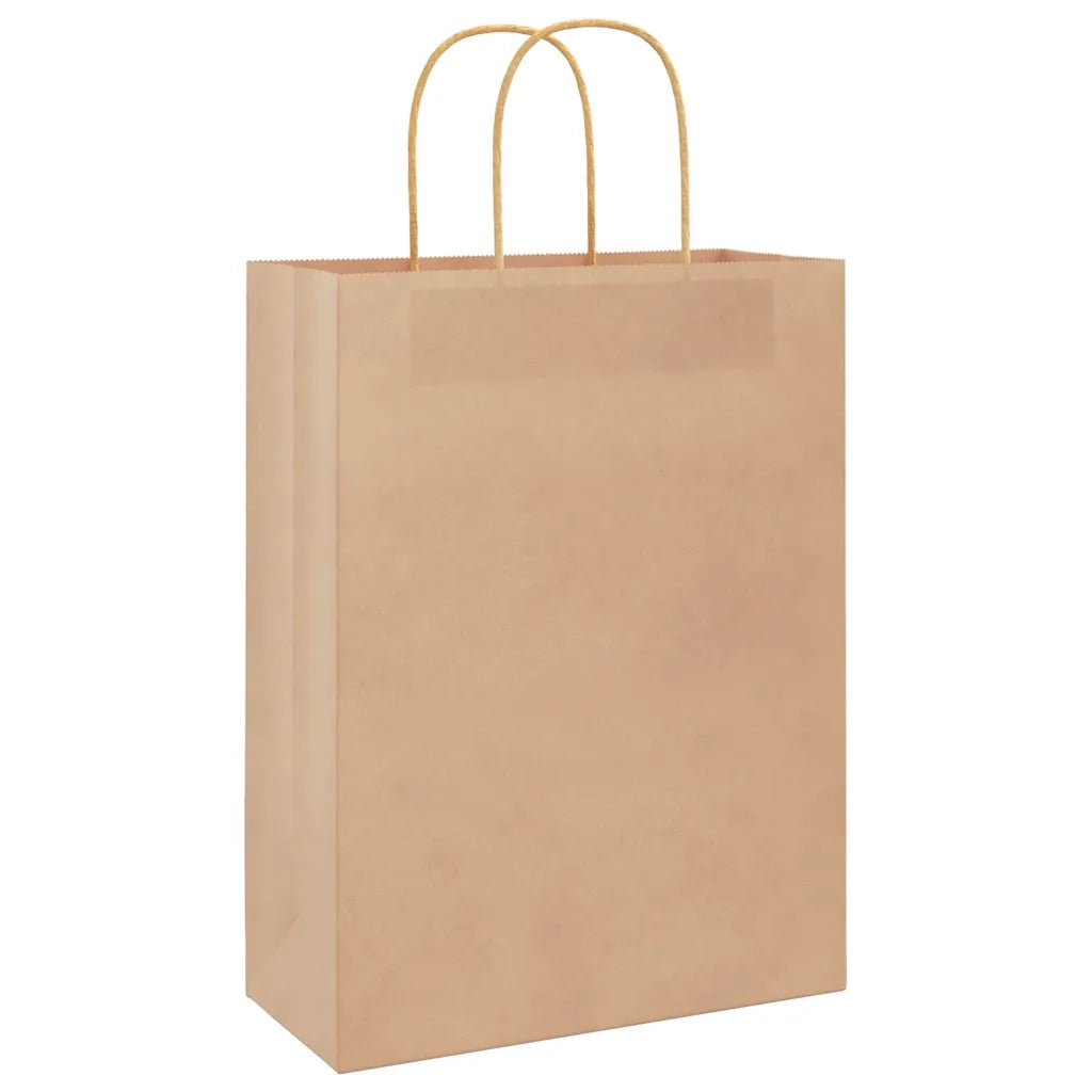 Sacchetti di Carta 250 pz con Manici Marrone 26x12x35 cm CFW8962316