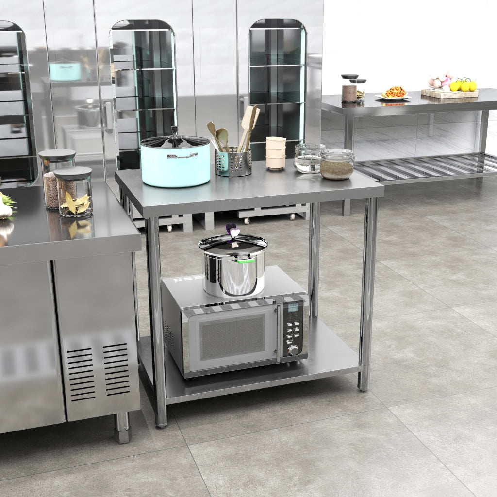 Tavolo da lavoro in acciaio inossidabile ¨C zephmum ¨C Argento 90x60x86